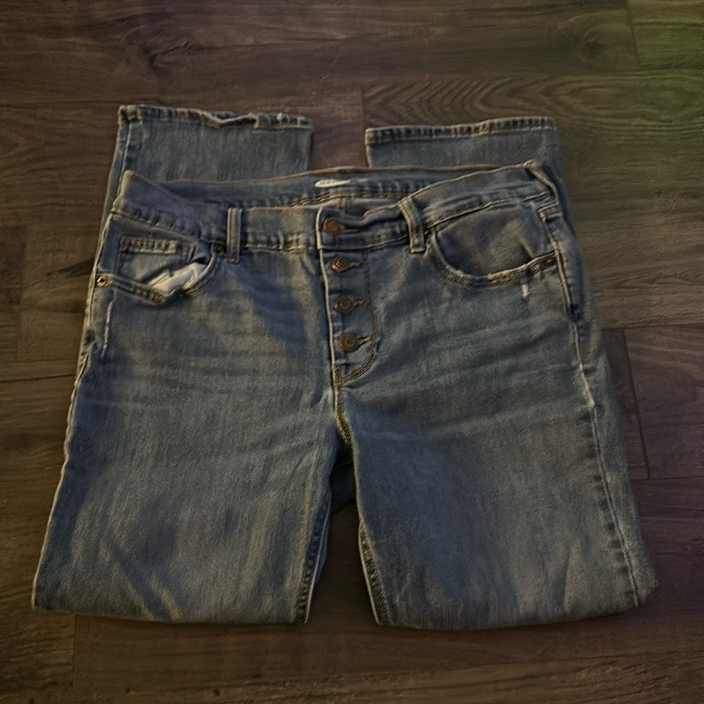 Old Navy button fly flare ankle jeans